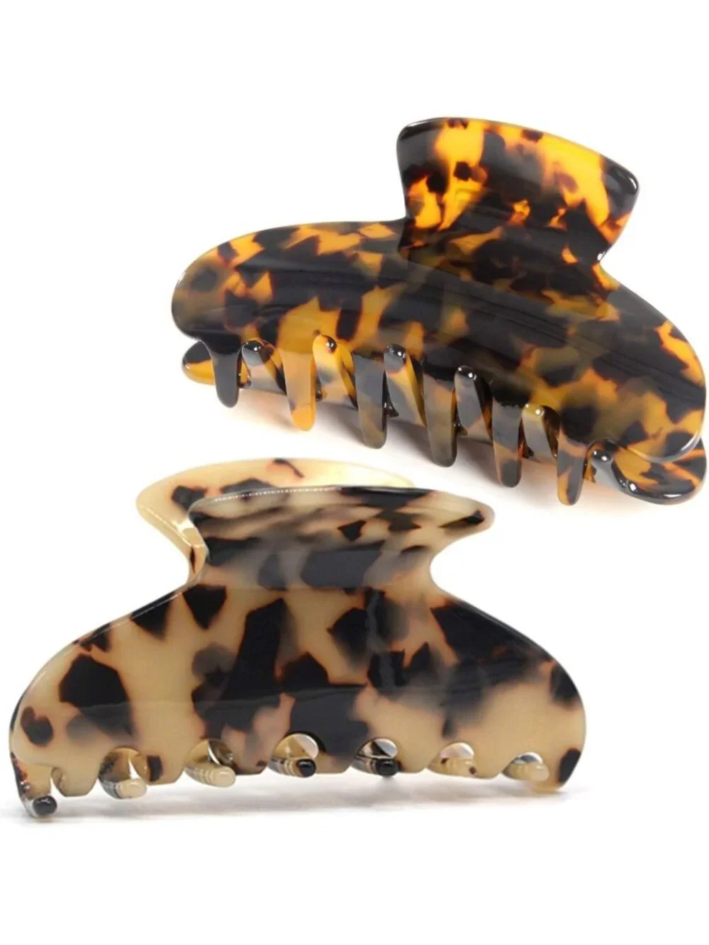 2 Pack Large Tortoise Shell Hair Claw Clips - Nonslip Jaw Clips for Thick Hair